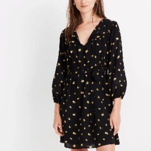 Madewell Tie-Waist Mini Dress in French Daisies size M